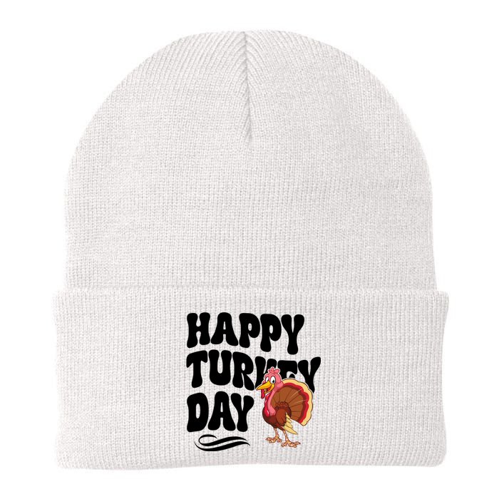 Happy Turkey Day Thanksgiving Holiday Knit Cap Winter Beanie