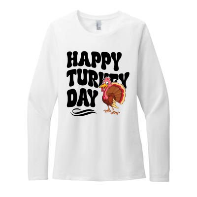 Happy Turkey Day Thanksgiving Holiday Womens CVC Long Sleeve Shirt