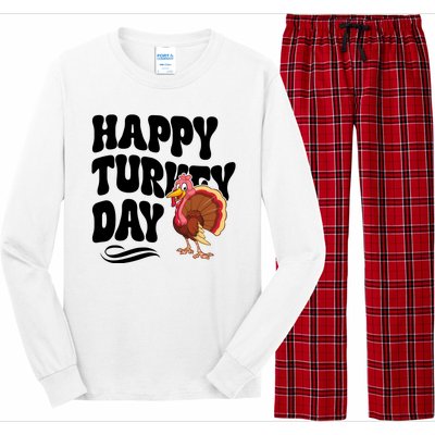 Happy Turkey Day Thanksgiving Holiday Long Sleeve Pajama Set