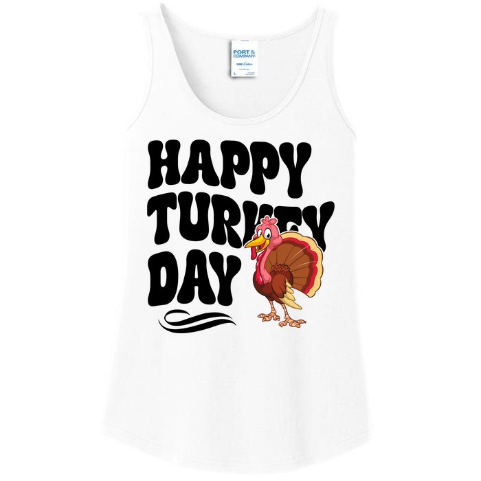 Happy Turkey Day Thanksgiving Holiday Ladies Essential Tank