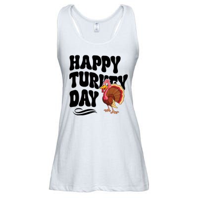 Happy Turkey Day Thanksgiving Holiday Ladies Essential Flowy Tank