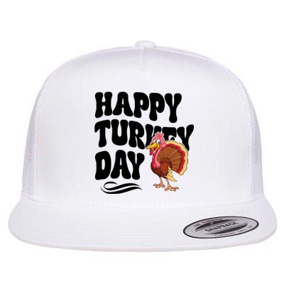 Happy Turkey Day Thanksgiving Holiday Flat Bill Trucker Hat