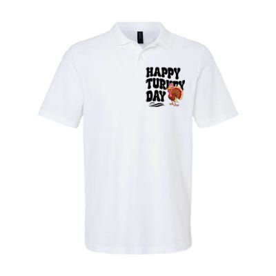 Happy Turkey Day Thanksgiving Holiday Softstyle Adult Sport Polo