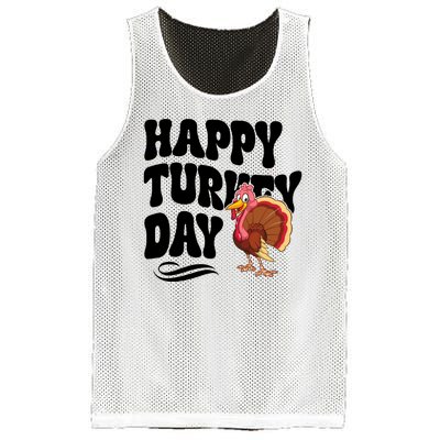 Happy Turkey Day Thanksgiving Holiday Mesh Reversible Basketball Jersey Tank