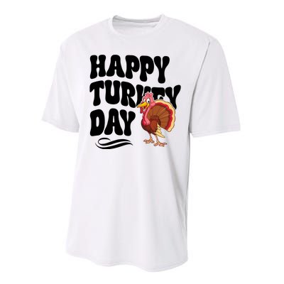 Happy Turkey Day Thanksgiving Holiday Performance Sprint T-Shirt