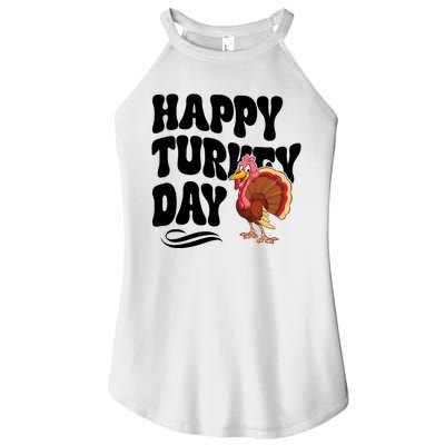 Happy Turkey Day Thanksgiving Holiday Women’s Perfect Tri Rocker Tank