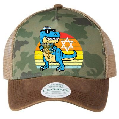  Hanukkah Trex Dino Retro Chanukah Jewish  Legacy Tie Dye Trucker Hat