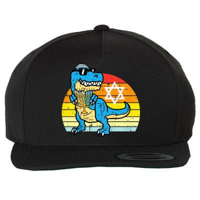  Hanukkah Trex Dino Retro Chanukah Jewish  Wool Snapback Cap