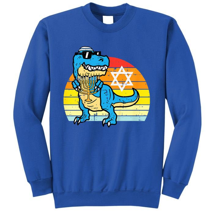  Hanukkah Trex Dino Retro Chanukah Jewish  Sweatshirt