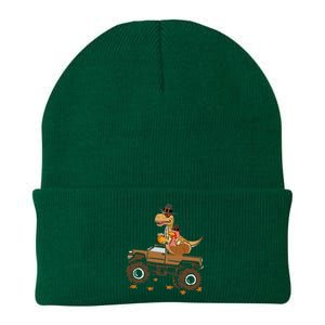 Happy Thanksgiving Dinosaur Turkey Riding Truck Knit Cap Winter Beanie