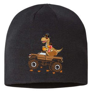 Happy Thanksgiving Dinosaur Turkey Riding Truck Sustainable Beanie