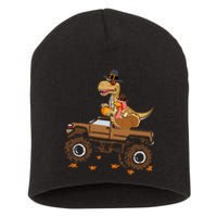 Happy Thanksgiving Dinosaur Turkey Riding Truck Short Acrylic Beanie