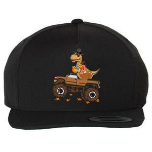 Happy Thanksgiving Dinosaur Turkey Riding Truck Wool Snapback Cap