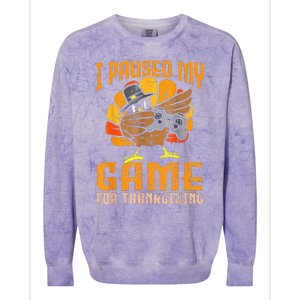 Happy Thanksgiving Dabbing Gamer Turkey Colorblast Crewneck Sweatshirt