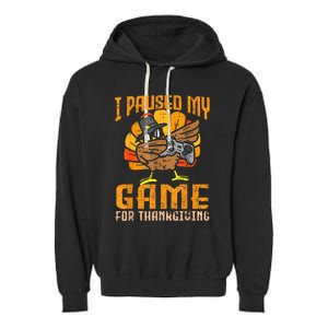 Happy Thanksgiving Dabbing Gamer Turkey Garment-Dyed Fleece Hoodie