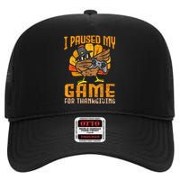 Happy Thanksgiving Dabbing Gamer Turkey High Crown Mesh Back Trucker Hat