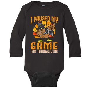 Happy Thanksgiving Dabbing Gamer Turkey Baby Long Sleeve Bodysuit