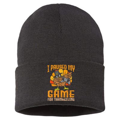 Happy Thanksgiving Dabbing Gamer Turkey Sustainable Knit Beanie