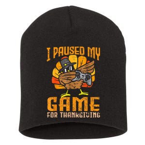 Happy Thanksgiving Dabbing Gamer Turkey Short Acrylic Beanie