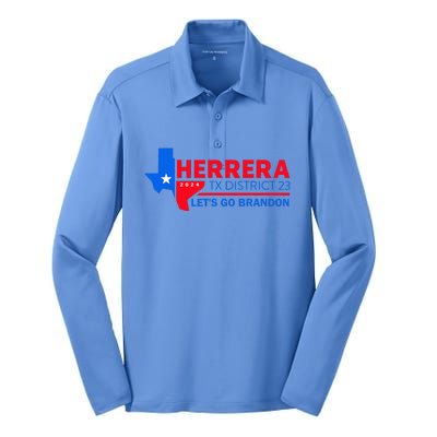 Herrera Tx District 23 LetS Go Brandon 2024 Quote Silk Touch Performance Long Sleeve Polo