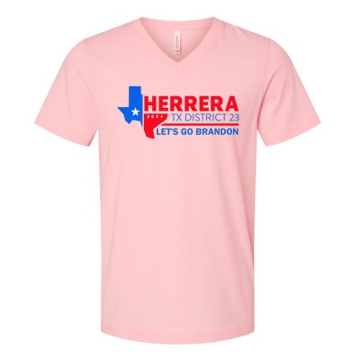 Herrera Tx District 23 LetS Go Brandon 2024 Quote V-Neck T-Shirt