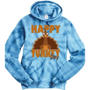 Happy Turkey Day Thanksgiving Holiday Tie Dye Hoodie