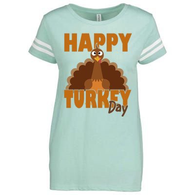 Happy Turkey Day Thanksgiving Holiday Enza Ladies Jersey Football T-Shirt