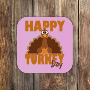 Happy Turkey Day Thanksgiving Holiday Coaster