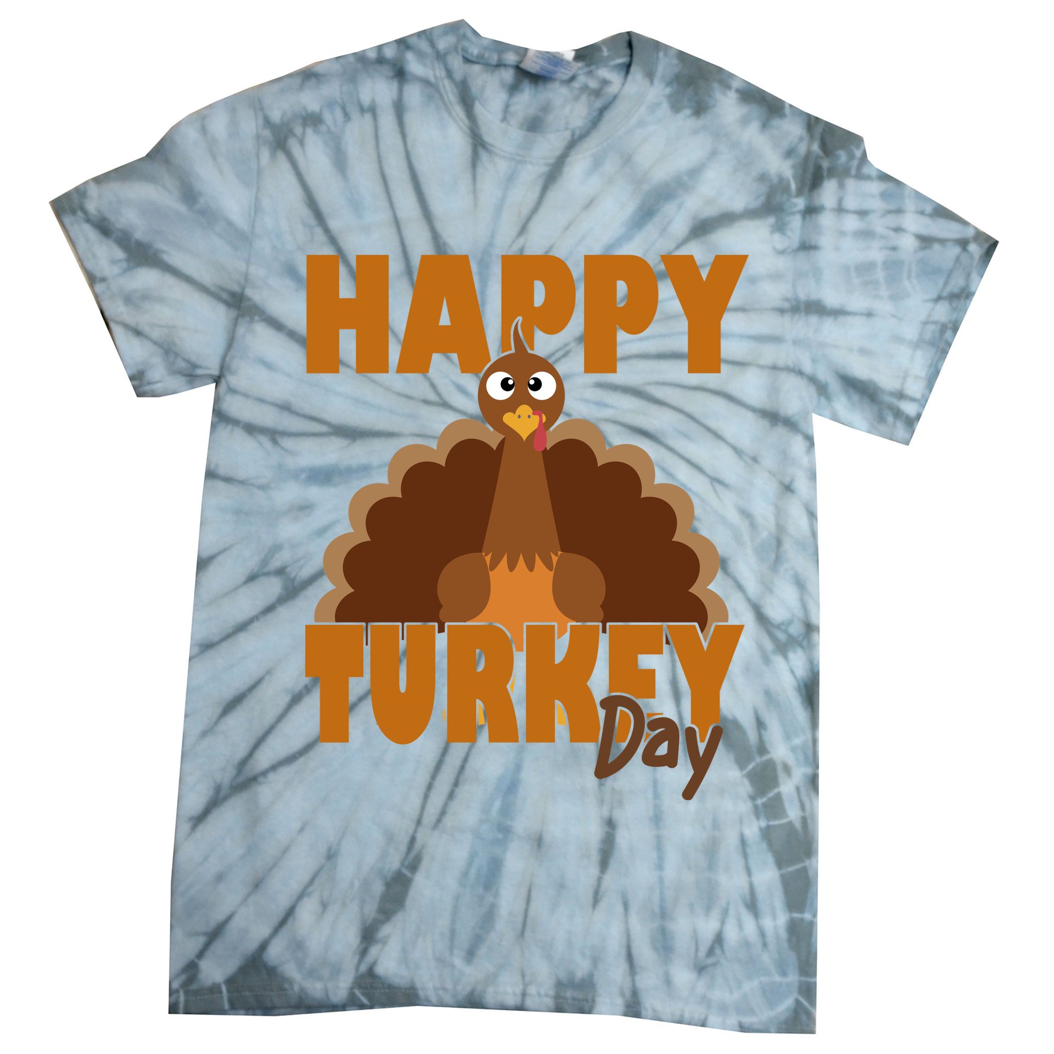 Happy Turkey Day Thanksgiving Holiday Tie-Dye T-Shirt
