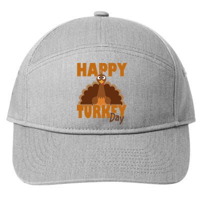 Happy Turkey Day Thanksgiving Holiday 7-Panel Snapback Hat