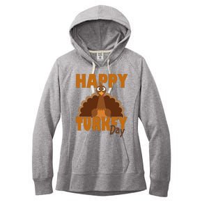 Happy Turkey Day Thanksgiving Holiday Women's Fleece Hoodie