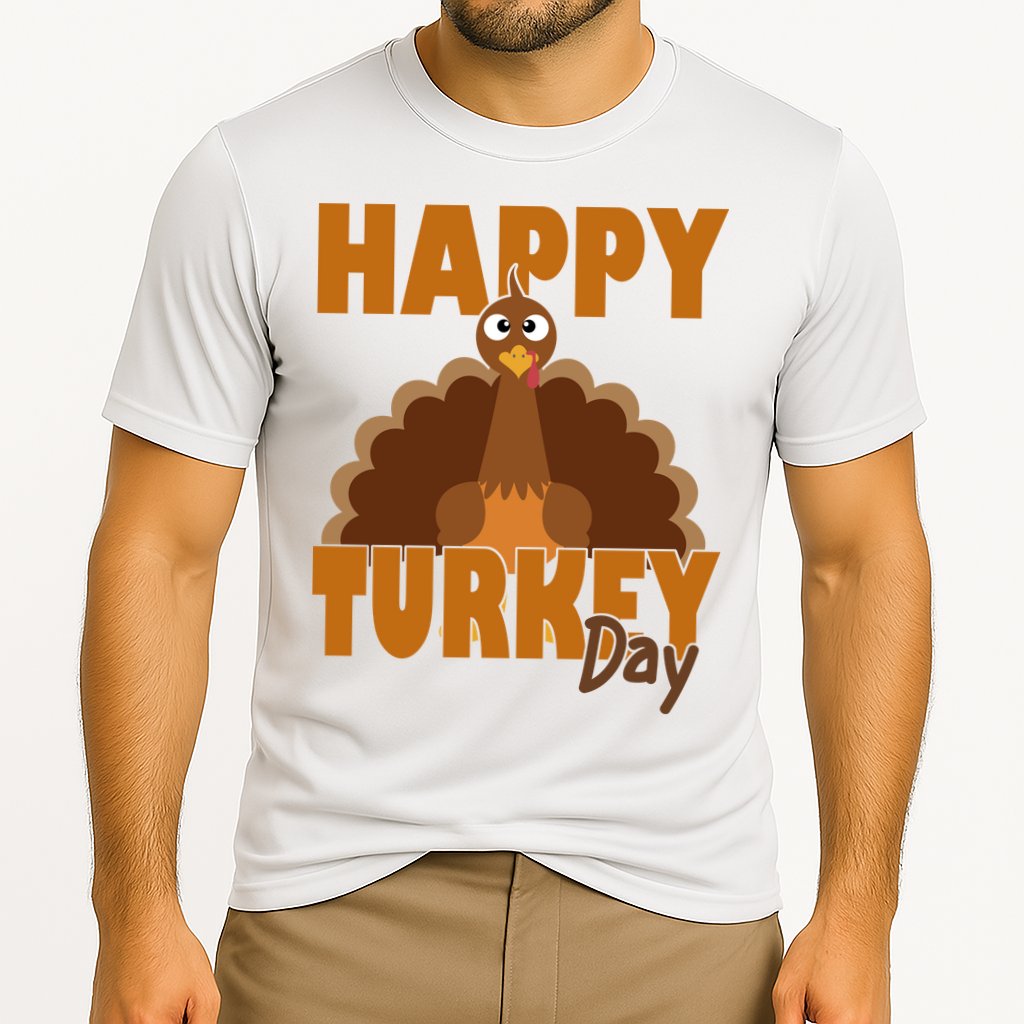 Happy Turkey Day Thanksgiving Holiday Cooling Performance Crew T-Shirt