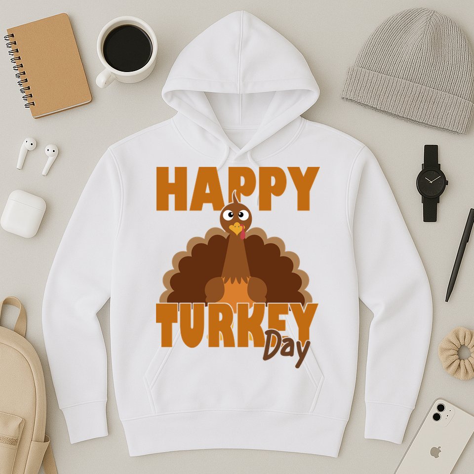 Happy Turkey Day Thanksgiving Holiday Hoodie