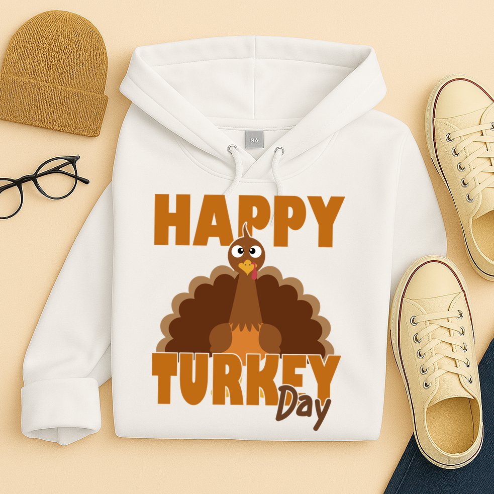 Happy Turkey Day Thanksgiving Holiday Hoodie