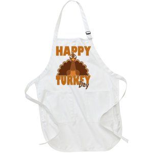 Happy Turkey Day Thanksgiving Holiday Full-Length Apron With Pockets