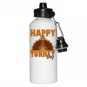 Happy Turkey Day Thanksgiving Holiday Aluminum Water Bottle