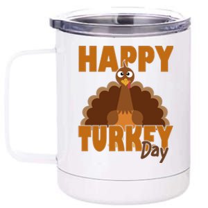 Happy Turkey Day Thanksgiving Holiday 12 oz Stainless Steel Tumbler Cup