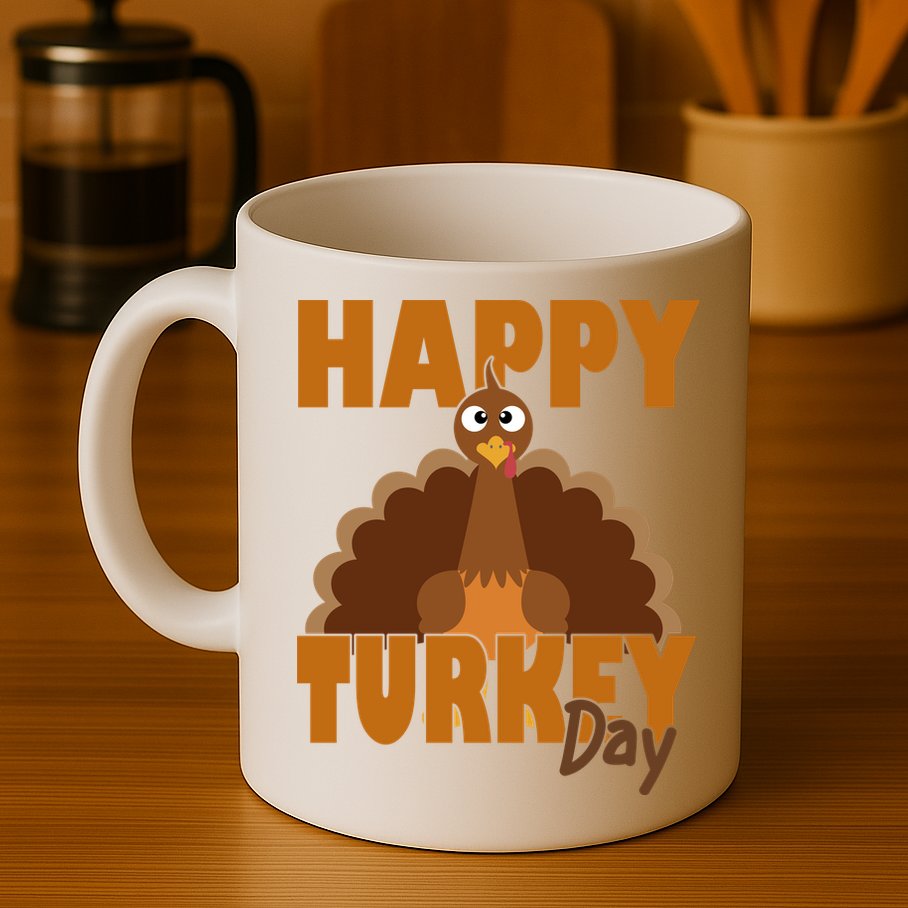 Happy Turkey Day Thanksgiving Holiday Mug