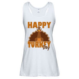 Happy Turkey Day Thanksgiving Holiday Ladies Essential Flowy Tank