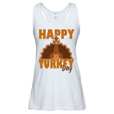 Happy Turkey Day Thanksgiving Holiday Ladies Essential Flowy Tank