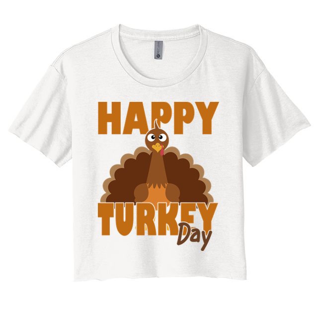 Happy Turkey Day Thanksgiving Holiday Crop Top