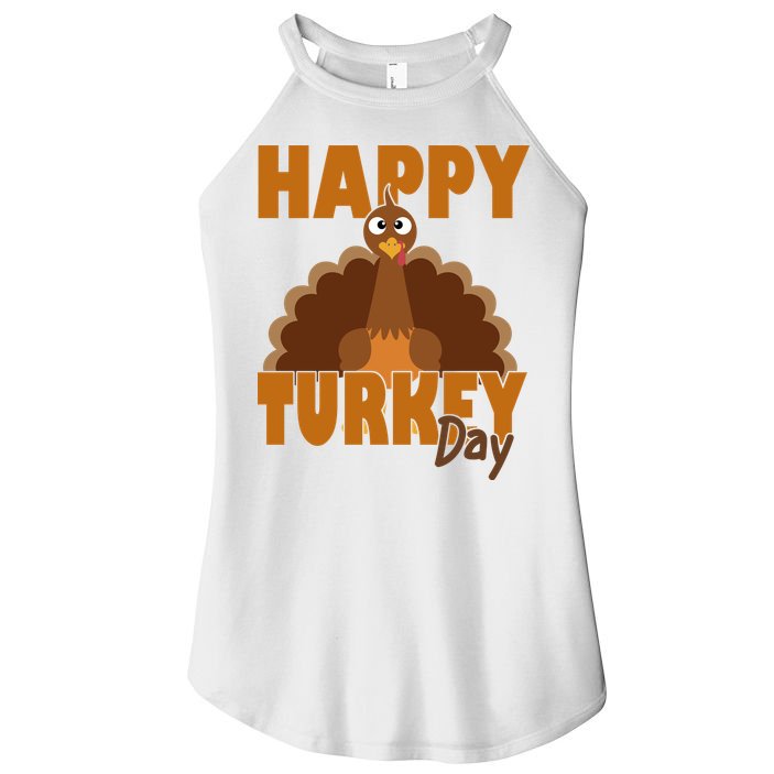 Happy Turkey Day Thanksgiving Holiday Women's Perfect Tri Rocker Tank