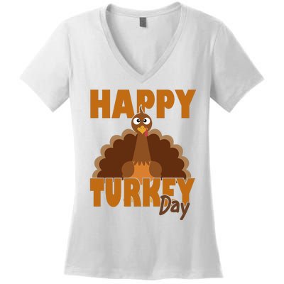 Happy Turkey Day Thanksgiving Holiday Women's V-Neck T-Shirt