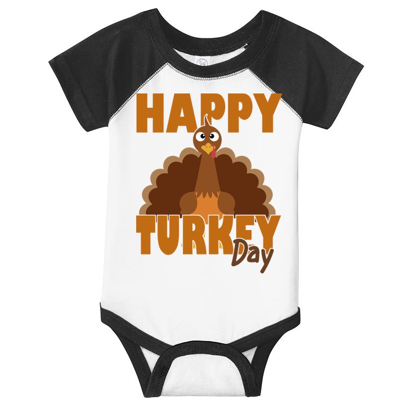 Happy Turkey Day Thanksgiving Holiday Infant Baby Jersey Bodysuit