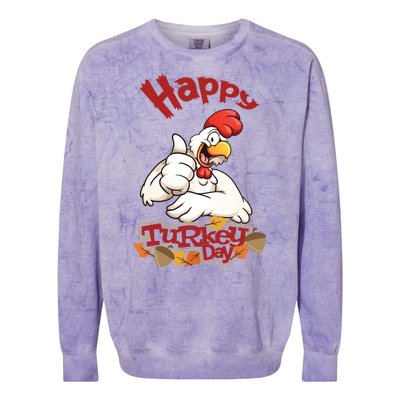 Happy Turkey Day Colorblast Crewneck Sweatshirt