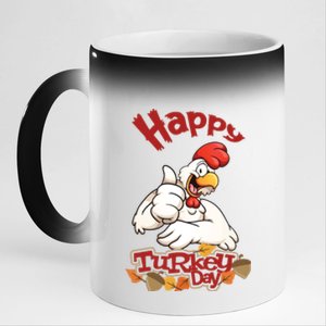 Happy Turkey Day 11oz Black Color Changing Mug