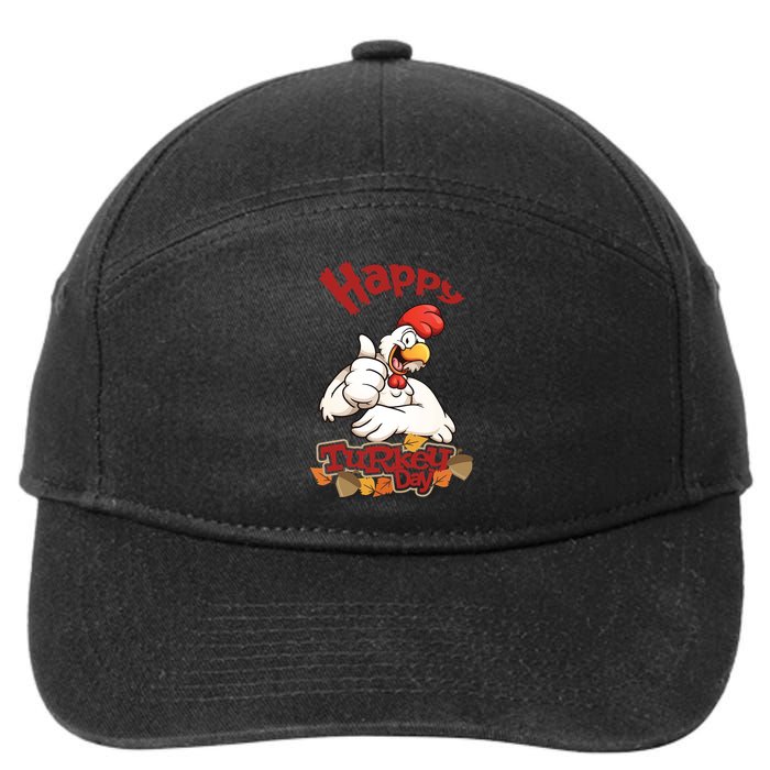 Happy Turkey Day 7-Panel Snapback Hat