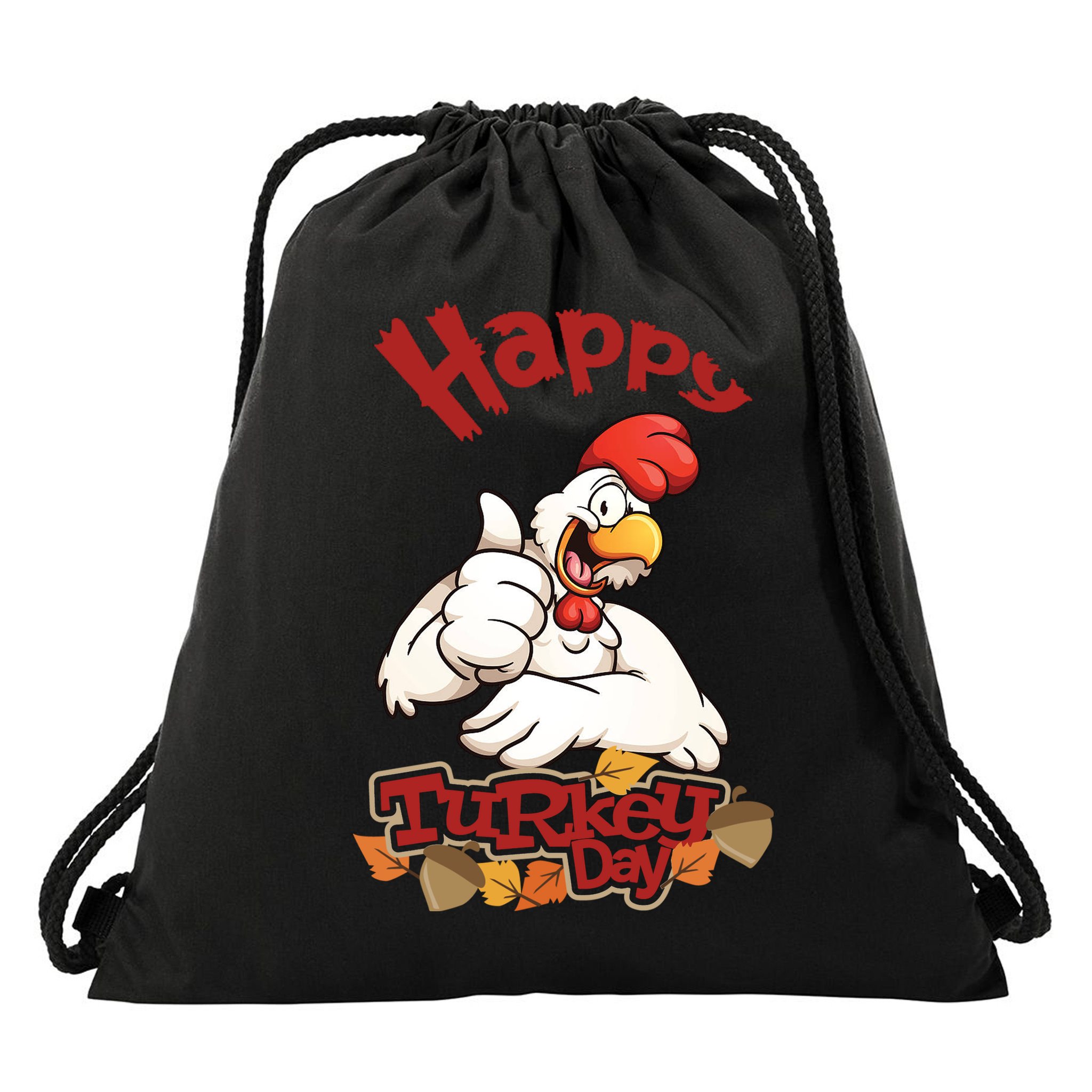Happy Turkey Day Drawstring Bag