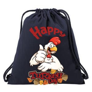 Happy Turkey Day Drawstring Bag