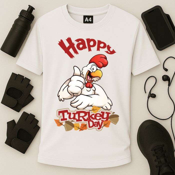 Happy Turkey Day Cooling Performance Crew T-Shirt